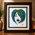 Azure Muse – Handcrafted Quilling Portrait Wall Art