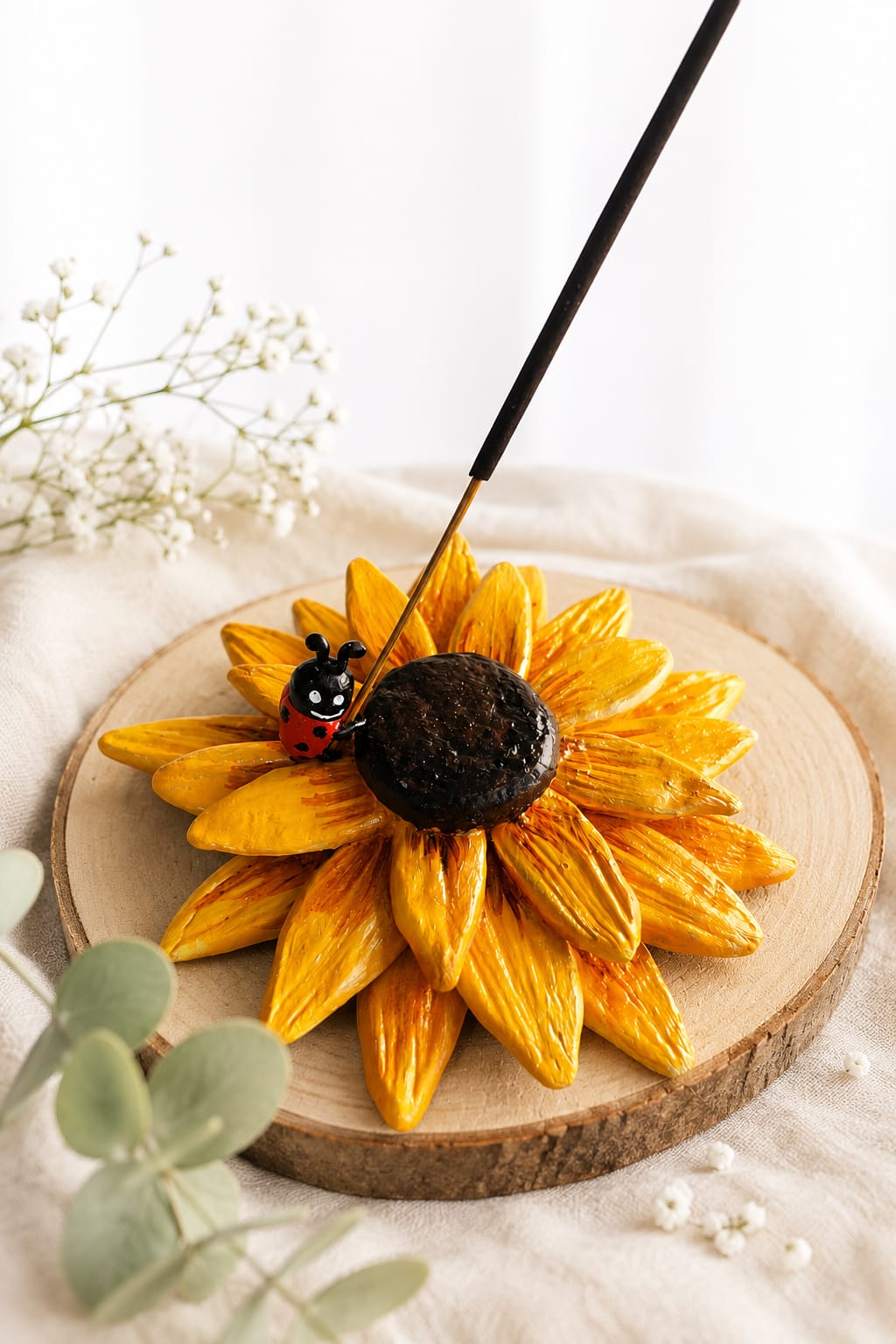 Sunlit Essence – Sunflower Incense Holder