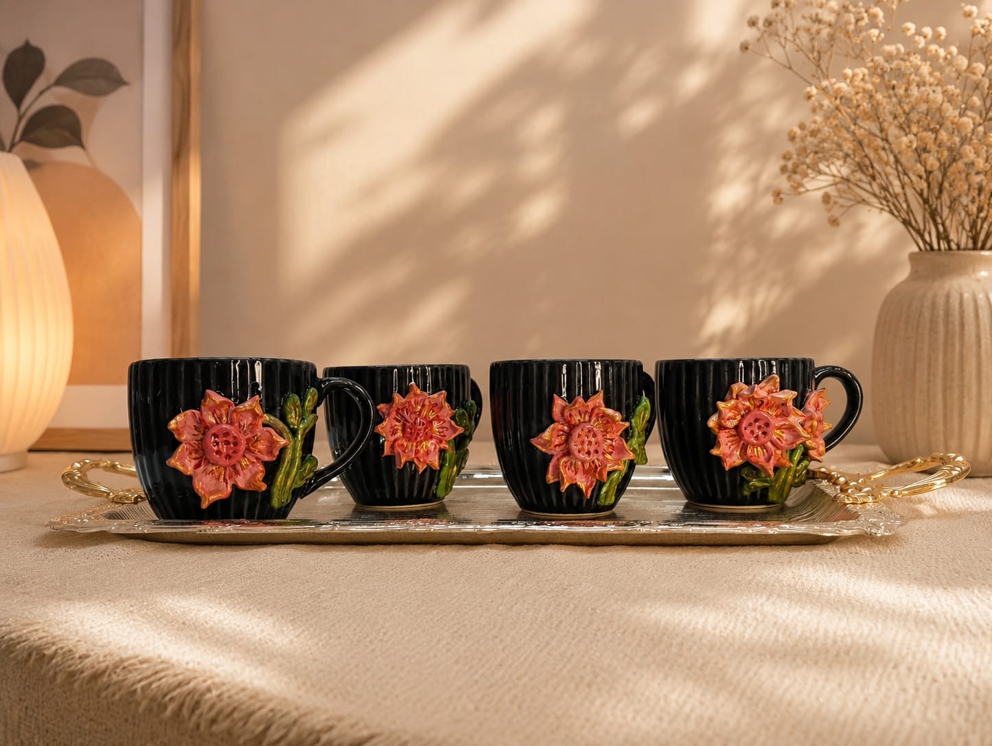 Twilight Bloom – Ceramic Mug Set