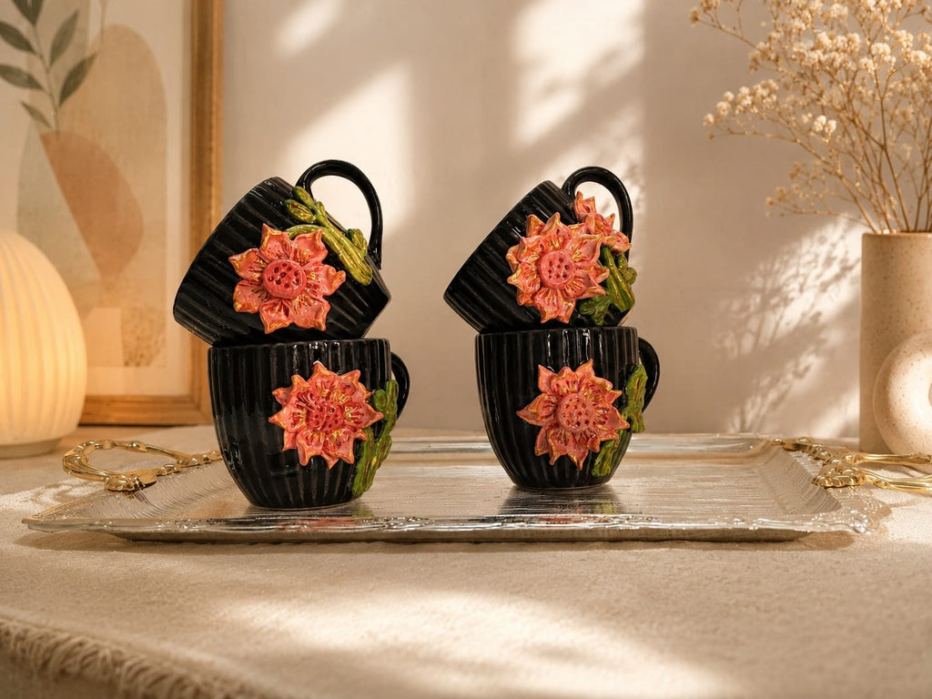 Twilight Bloom – Ceramic Mug Set