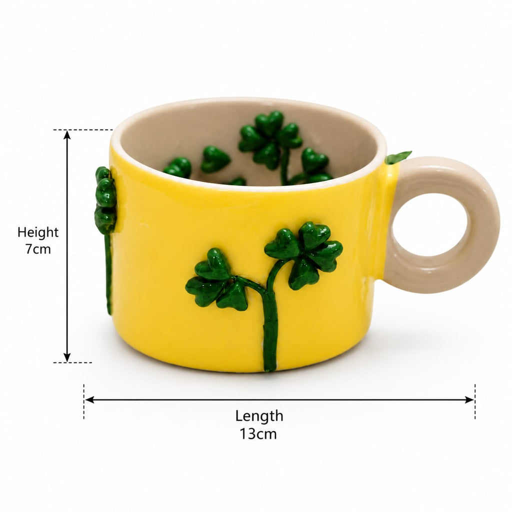 Lucky Clover – Handcrafted Ceramic Mug