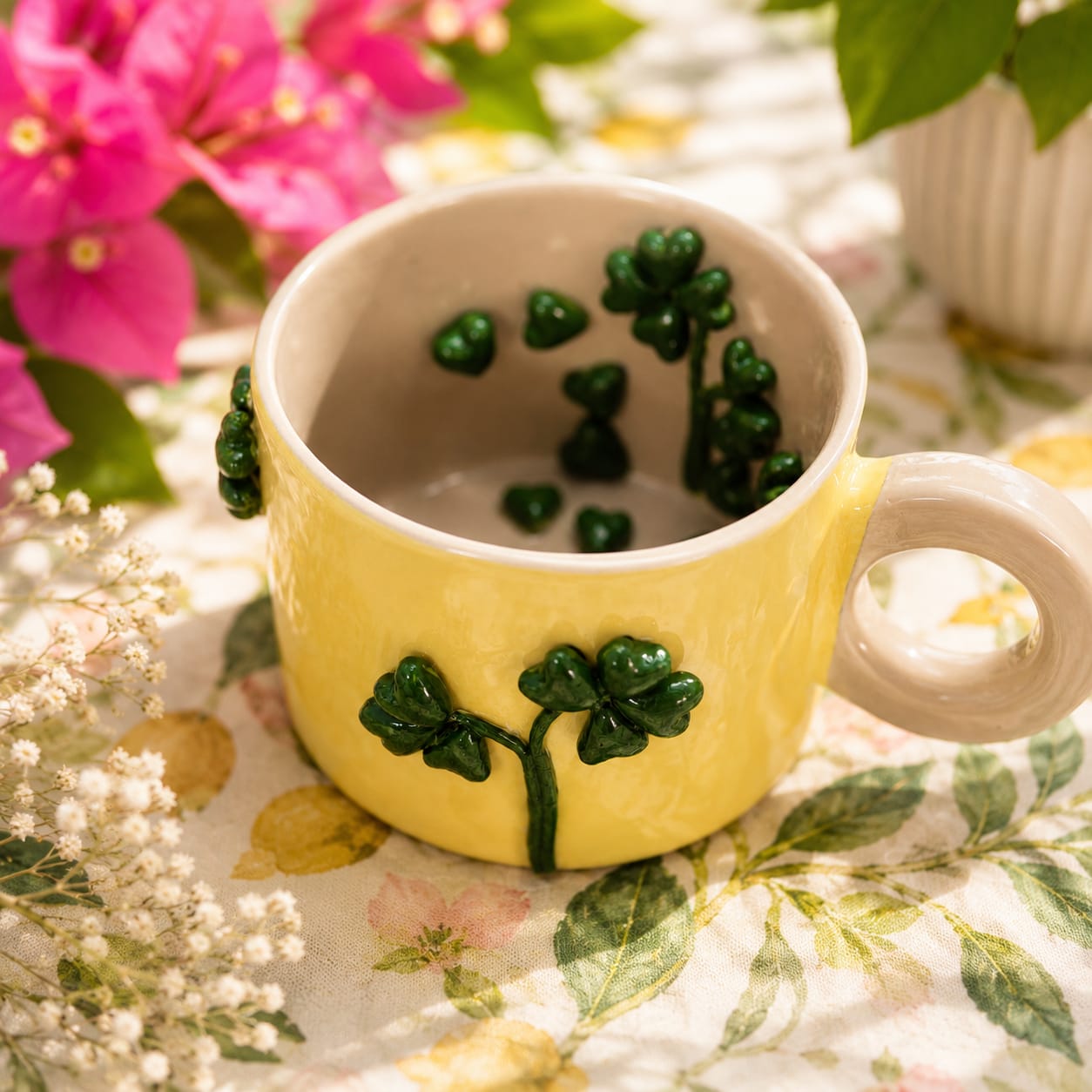 Lucky Clover – Handcrafted Ceramic Mug