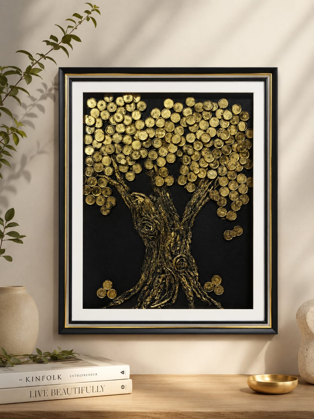 Golden Tree of Prosperity Wall Art
