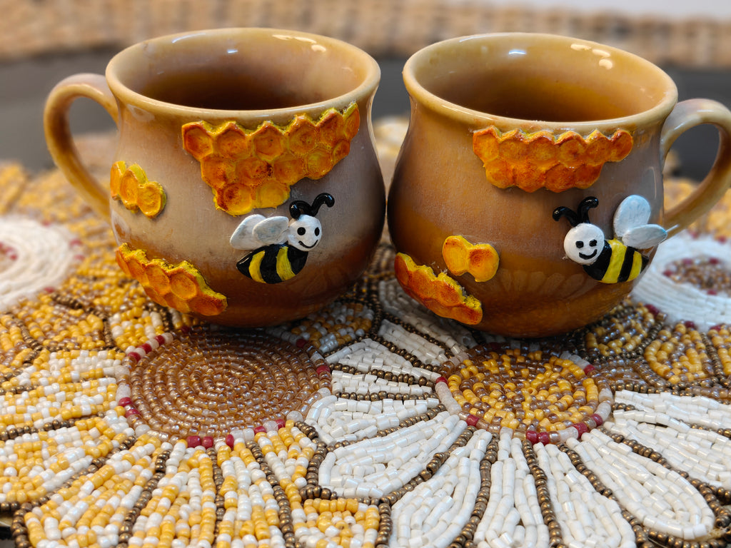 Honeycomb Ceramic Mug Set 🐝🍯