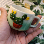 Handcrafted 3D cactus mugs