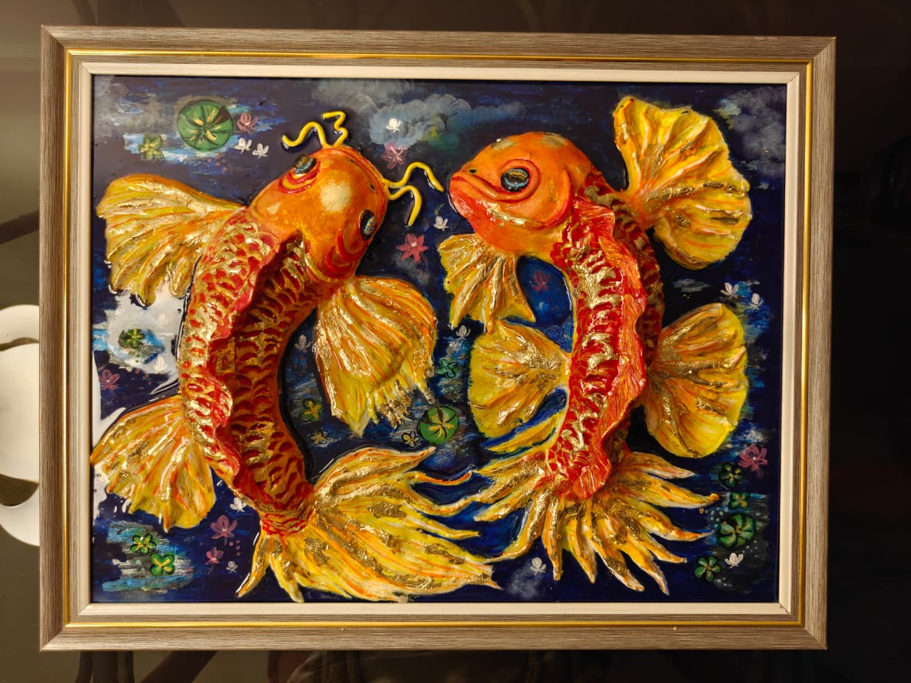 Golden Koi Fish 3D Wall Art