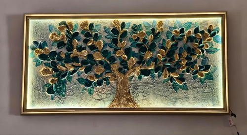 Eternal Prosperity Tree – Illuminated 3D Wall Art