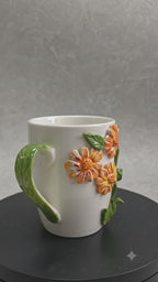 Garden Reverie – Handcrafted Floral Ceramic Mug Set